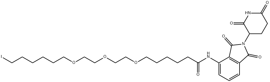 Pomalidomide-C6-PEG3-butyl iodide Structure
