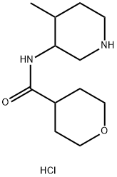 2H-Pyran-4-carboxamide, tetrahydro-N-(4-methyl-3-piperidinyl)-, hydrochloride (1:1) Structure