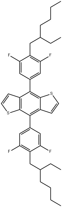 4,8-bis(4-(2-ethylhexyl)-3,5-difluorophenyl)benzo[1,2-b:4,5-b']dithiophene Structure