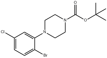 tert-Butyl 4-(2-bromo-5-chlorophenyl)piperazine-1-carboxylate 구조식 이미지