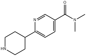 3-Pyridinecarboxamide, N,N-dimethyl-6-(4-piperidinyl)- Structure