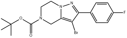 tert-butyl3-bromo-2-(4-fluorophenyl)-6,7-dihydropyrazolo[1,5-a]pyrazine-5(4H)-carboxylate(WX155050) 구조식 이미지