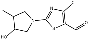 5-Thiazolecarboxaldehyde, 4-chloro-2-(3-hydroxy-4-methyl-1-pyrrolidinyl)- Structure