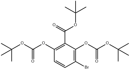 Benzoic acid, 3-bromo-2,6-bis[[(1,1-dimethylethoxy)carbonyl]oxy]-, 1,1-dimethylethyl ester Structure