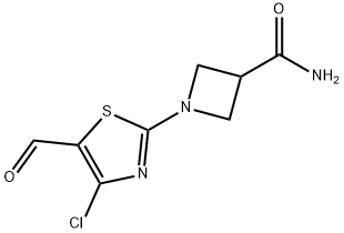 3-Azetidinecarboxamide, 1-(4-chloro-5-formyl-2-thiazolyl)- Structure