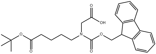 Pentanoic acid, 5-[(carboxymethyl)[(9H-fluoren-9-ylmethoxy)carbonyl]amino]-, 1-(1,1-dimethylethyl) ester Structure