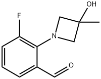 Benzaldehyde, 3-fluoro-2-(3-hydroxy-3-methyl-1-azetidinyl)- Structure