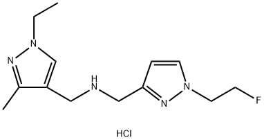 1-(1-ethyl-3-methyl-1H-pyrazol-4-yl)-N-{[1-(2-fluoroethyl)-1H-pyrazol-3-yl]methyl}methanamine Structure