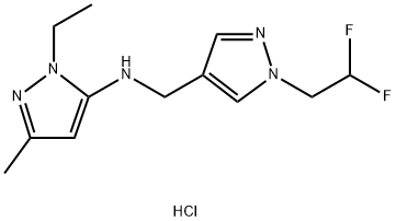 N-{[1-(2,2-difluoroethyl)-1H-pyrazol-4-yl]methyl}-1-ethyl-3-methyl-1H-pyrazol-5-amine Structure