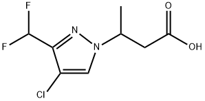 3-[4-chloro-3-(difluoromethyl)-1H-pyrazol-1-yl]butanoic acid Structure