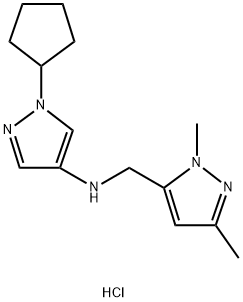 1-cyclopentyl-N-[(1,3-dimethyl-1H-pyrazol-5-yl)methyl]-1H-pyrazol-4-amine Structure