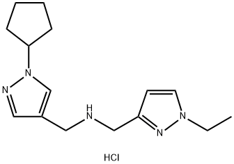 1-(1-cyclopentyl-1H-pyrazol-4-yl)-N-[(1-ethyl-1H-pyrazol-3-yl)methyl]methanamine Structure