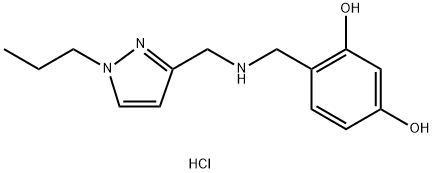 4-({[(1-propyl-1H-pyrazol-3-yl)methyl]amino}methyl)benzene-1,3-diol Structure