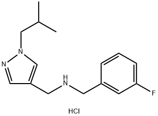 1-(3-fluorophenyl)-N-[(1-isobutyl-1H-pyrazol-4-yl)methyl]methanamine Structure