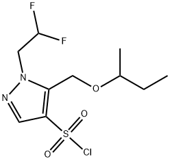 5-(sec-butoxymethyl)-1-(2,2-difluoroethyl)-1H-pyrazole-4-sulfonyl chloride Structure