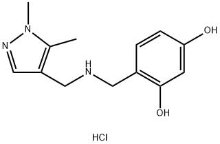 4-({[(1,5-dimethyl-1H-pyrazol-4-yl)methyl]amino}methyl)benzene-1,3-diol Structure