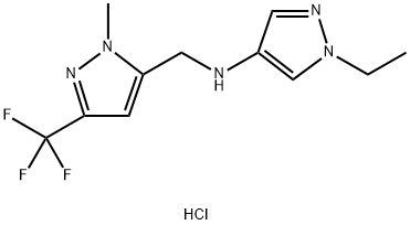 1-ethyl-N-{[1-methyl-3-(trifluoromethyl)-1H-pyrazol-5-yl]methyl}-1H-pyrazol-4-amine Structure