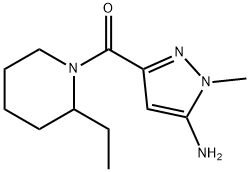 3-[(2-ethylpiperidin-1-yl)carbonyl]-1-methyl-1H-pyrazol-5-amine 구조식 이미지