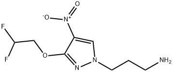 3-[3-(2,2-difluoroethoxy)-4-nitro-1H-pyrazol-1-yl]propan-1-amine 구조식 이미지