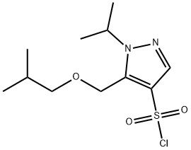 5-(isobutoxymethyl)-1-isopropyl-1H-pyrazole-4-sulfonyl chloride Structure