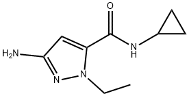 3-amino-N-cyclopropyl-1-ethyl-1H-pyrazole-5-carboxamide Structure