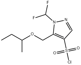 5-(sec-butoxymethyl)-1-(difluoromethyl)-1H-pyrazole-4-sulfonyl chloride Structure