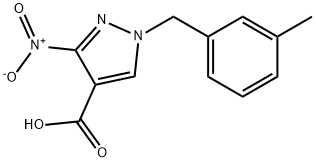 1-(3-methylbenzyl)-3-nitro-1H-pyrazole-4-carboxylic acid Structure