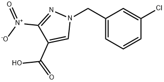 1-(3-chlorobenzyl)-3-nitro-1H-pyrazole-4-carboxylic acid Structure