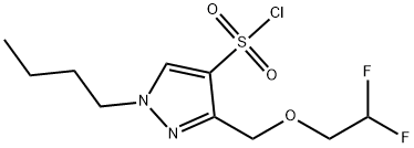 1-butyl-3-[(2,2-difluoroethoxy)methyl]-1H-pyrazole-4-sulfonyl chloride Structure