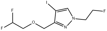 3-[(2,2-difluoroethoxy)methyl]-1-(2-fluoroethyl)-4-iodo-1H-pyrazole 구조식 이미지