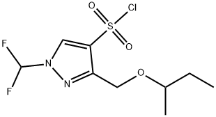 3-(sec-butoxymethyl)-1-(difluoromethyl)-1H-pyrazole-4-sulfonyl chloride Structure