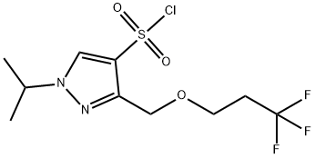 1-isopropyl-3-[(3,3,3-trifluoropropoxy)methyl]-1H-pyrazole-4-sulfonyl chloride 구조식 이미지