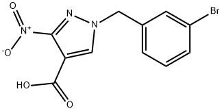 1-(3-bromobenzyl)-3-nitro-1H-pyrazole-4-carboxylic acid Structure