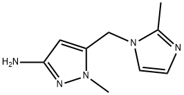 1-methyl-5-[(2-methyl-1H-imidazol-1-yl)methyl]-1H-pyrazol-3-amine Structure