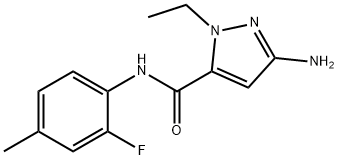 3-amino-1-ethyl-N-(2-fluoro-4-methylphenyl)-1H-pyrazole-5-carboxamide Structure