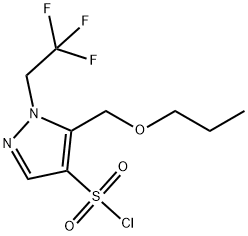 5-(propoxymethyl)-1-(2,2,2-trifluoroethyl)-1H-pyrazole-4-sulfonyl chloride Structure