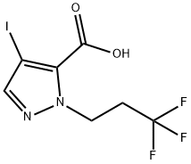 4-iodo-1-(3,3,3-trifluoropropyl)-1H-pyrazole-5-carboxylic acid Structure