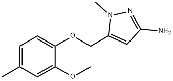 5-[(2-methoxy-4-methylphenoxy)methyl]-1-methyl-1H-pyrazol-3-amine Structure