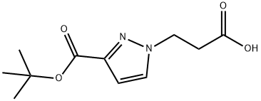 3-[3-(tert-butoxycarbonyl)-1H-pyrazol-1-yl]propanoic acid Structure