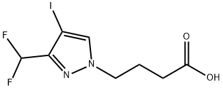 4-[3-(difluoromethyl)-4-iodo-1H-pyrazol-1-yl]butanoic acid 구조식 이미지