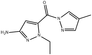 1-ethyl-5-[(4-methyl-1H-pyrazol-1-yl)carbonyl]-1H-pyrazol-3-amine Structure