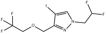 1-(2,2-difluoroethyl)-4-iodo-3-[(2,2,2-trifluoroethoxy)methyl]-1H-pyrazole Structure