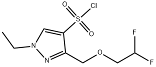 3-[(2,2-difluoroethoxy)methyl]-1-ethyl-1H-pyrazole-4-sulfonyl chloride Structure