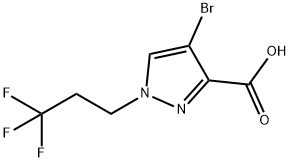 4-bromo-1-(3,3,3-trifluoropropyl)-1H-pyrazole-3-carboxylic acid 구조식 이미지