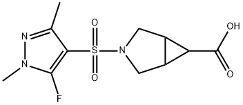 3-[(5-fluoro-1,3-dimethyl-1H-pyrazol-4-yl)sulfonyl]-3-azabicyclo[3.1.0]hexane-6-carboxylic acid Structure