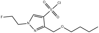 3-(butoxymethyl)-1-(2-fluoroethyl)-1H-pyrazole-4-sulfonyl chloride Structure