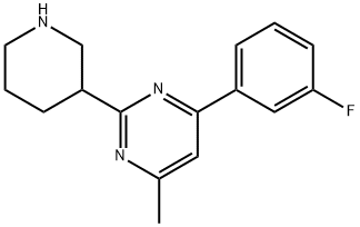 Pyrimidine, 4-(3-fluorophenyl)-6-methyl-2-(3-piperidinyl)- Structure