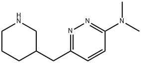 3-Pyridazinamine, N,N-dimethyl-6-(3-piperidinylmethyl)- Structure