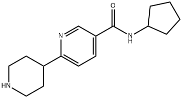 3-Pyridinecarboxamide, N-cyclopentyl-6-(4-piperidinyl)- 구조식 이미지