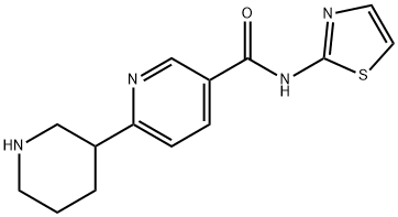 3-Pyridinecarboxamide, 6-(3-piperidinyl)-N-2-thiazolyl- Structure